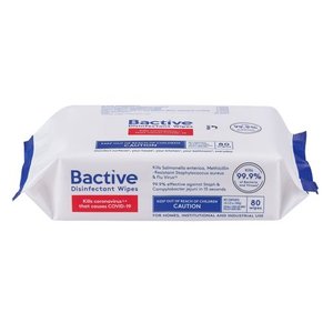 lot 8038 image: Bactive Disinfecting Wipes - 80 Count  3 packs total