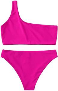 lot 8079 image: Womens Sexy Bathing Suits One Shoulder red size s vary from stock photo