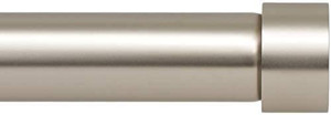 lot 27499 image: Ivilon Drapery Window Curtain Rod - End Cap Style Design 1 Inch Pole. 72 to 144 Inch Color Brushed Nickel