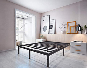 lot 27526 image: Homdock 14 Inch Metal Platform Bed FrameSturdy Strong Steel Structure 3000 lbs Heavy DutyNoise FreeNone Slip Mattress FoundationNo Box Spring NeededBlack Finish, California King