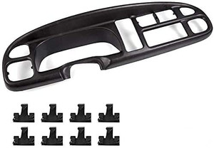 lot 27527 image: HaoTang Dash Instrument Cluster Face Panel Dashboard Bezel Replacement for Dodge Ram 1998-2002 1500 2500 3500 Pickup Black