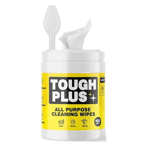 lot 27538 image: Tough Plus Cleaning Wipes - Multi-Purpose Heavy Duty Hands Tool Cleaning Wipes for Most Difficult Messes Remove Oil Paint Dirt and More (160 Ct )