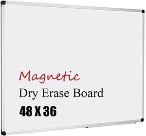 lot 27551 image: XBoard Magnetic Whiteboard 48 x 36, White Board 4 x 3, Dry Erase Board with Detachable Marker Tray