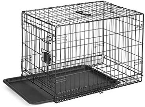 lot 27555 image: Amazon Basics Foldable Metal Wire Dog Crate with Tray, Single Door, 36 Inchl