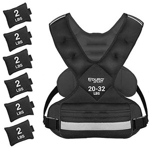 lot 27561 image: Aduro Sport Adjustable Weighted Vest Workout Equipment,20-32lbsBody Weight Vest for Men, Women, Kids