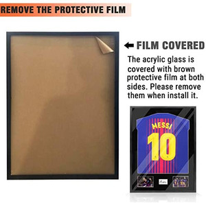 lot 27567 image: Snail 32x24 Jersey Frame Display Case Wooden Wall Mounted Shadow Box for Baseball Basketball Football Soccer Hockey Sport Shirt, Plus Displaying Two Idols Photos and One Signature, Black Finish