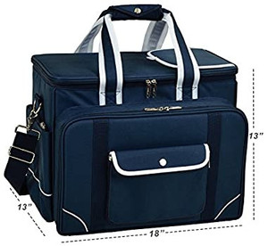 lot 27584 image: Picnic at Ascot- Original Insulated Picnic Cooler with Service for 4 - Designed & Assembled in the USA