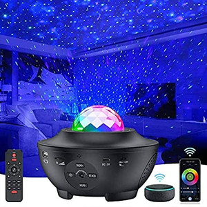 lot 27592 image: Star Projector Smart WiFi Galaxy Projector,Star Light Projector with Alexa & Google Assistant,10 Color Music Starry Light Projector for Kids Adults BedroomBirthdayPartyDecoration
