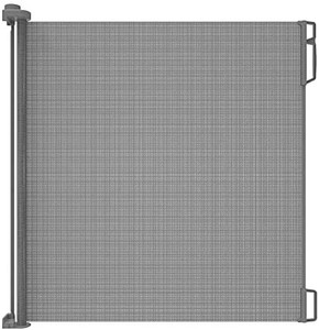 lot 27602 image: Perma Child Safety IndoorOutdoor Retractable Baby Gate 41 Tall, Extends to 71 Wide, Gray