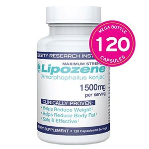 lot 36198 image: Lipozene Mega Bottle Fat Burner & Appetite Suppressant Weight Loss Pills, Capsules, 120 Ct