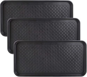 lot 36214 image: Falflor Boot Trays for Entryway 3 Packs 30�15 Functional Heavy Duty Boot Trays Indoor Outdoor Mats Pet Feeding Mat(Black)