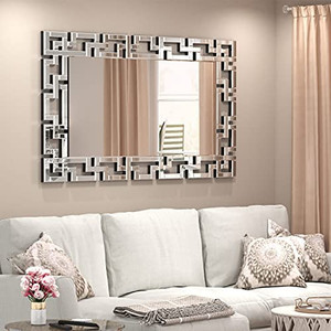 lot 36215 image: KOHROS Decorative Wall Mirror - Grecian Venetian Design Large Rectangle Wall Mirror, 27.5�39.5
