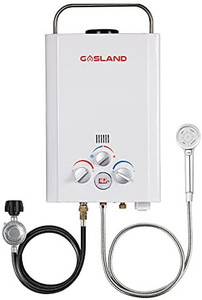 lot 36216 image: Tankless Water Heater, GASLAND Outdoors BE158 1.58GPM 6L Outdoor Portable Gas Water Heater, Propane Water Heater, Overheating Protection, Easy to Install, Use for RV Cabin Barn Camping Boat, White