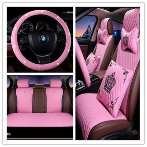 lot 36229 image: Zifengling Breathable Pu Leather Car Seat Cover for Girl&Women Universal Car Seat Cover Fits Most Cars (Volvo,Ford,Maxima,Cadenza,BMW,SUV) (Pink)