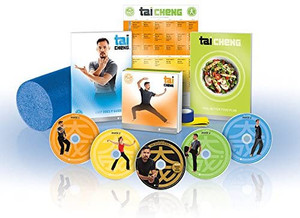 lot 36262 image: Beachbody Tai Cheng DVD Workout - Base Kit, Tai Chi Exercise Videos, Martial Arts Strength Training Guide, Includes Nutrition Food Plan, Foam Roller, Resistance Band