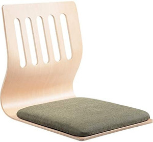 lot 36264 image: Pearlead Game Chairs Living Room Chair Japanese Legless Chair Wooden Meditation Floor Chair Bay Window Backrest Chair Lazy Chair Cushion Floor Chair Lazy Sofa Five-Hole Dark Green Cotton and Linen