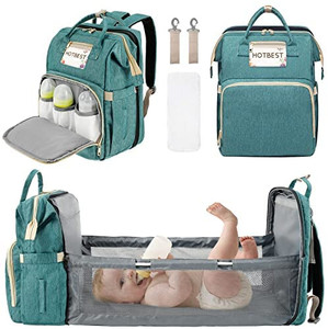 lot 36299 image: Baby Travel Diaper Bag Backpack , Portable Foldable Mommy Bag for Baby Girls Boys Maternity Mom,Newborn Registry Baby Shower Gifts Essentials Items Accessories Stuff (Green)