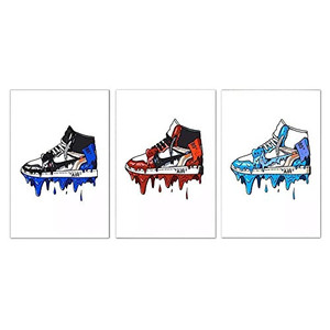 lot 36326 image: Home Decor Sneaker Michael Fashion 3 Piece AJ Shoes Air Painting Modular Pictures Prints Canvas Poster Nordic Style Wall Art for Living Room No Frame