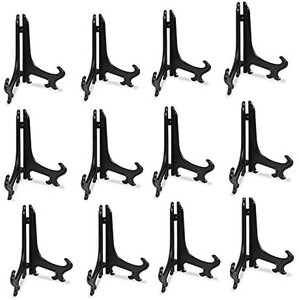 lot 39485 image: 4inch Black 10pcsSet Plastic Easels Plate Display Stands Picture Frame Stand Holder