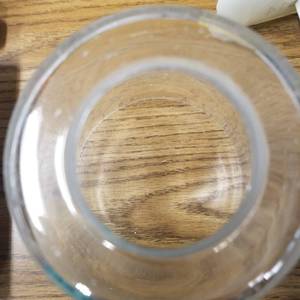 lot 39514 image: Industrial 4 Light Bathroom Vanity Light Fixture with Clear Seeded Glass Shade, Oil Rubbed Bronze Finish