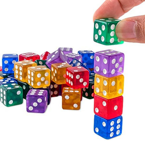 lot 39525 image: Assorted Translucent Colorful Dice for Board Games, Activity, Casino Theme, Party Favors, Toy