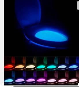 lot 39528 image: Chunace 16-Color Toilet Night Light, Motion Sensor Activated Bathroom LED Bowl