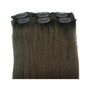 lot 39536 image: Straight Human Hair Clip On Hair Extensions