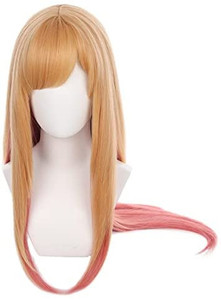 lot 39561 image: Qiancoshiar Primary Kitagawa Cosplay Wig Pink Yellow Ombre Long My Dress-Up Darling Girls Costume Wig stock photo length may vary from product