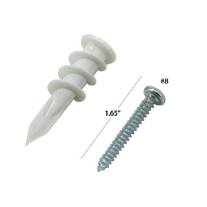 lot 39579 image: Bulldog Hardware #8 x 1-14 in. Nylon Drywall Anchors with Screws, Self Drilling 20 Sets