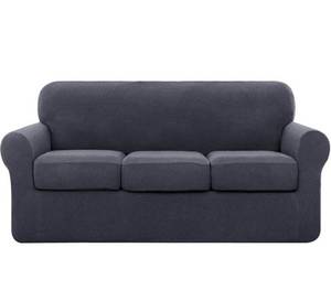 lot 3088 image: subrtex 4 Piece Sofa Cover High Stretch Couch Slipcover for 3 Cushion