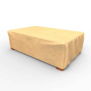 lot 3105 image: Budge Water-Resistant Outdoor Patio Ottoman Cover,  Coffee Table Cover, All-Seasons, Nutmeg, Multiple Sizes
