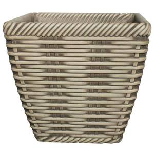 lot 3122 image: Trendspot 18 in. Market Place Willowbark Resin Planter, Tan - set of 2