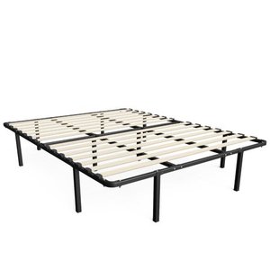 lot 3150 image: Sleep Master MyEuro SmartBaseWooden SlatMattress FoundationPlatform Bed FrameBox Spring Replacement, Queen