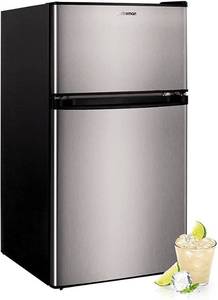 lot 3156 image: Danby Designer 3.1 Cu ft 2-Door Compact Refrigerator, Spotless Steel