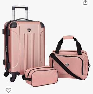 lot 3184 image: Travelers Club Sky Luggage Set, Rose Gold, 3 Piece