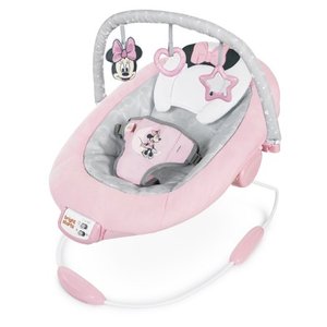 lot 3190 image: Bright Starts Disney Baby Minnie Mouse Rosy Skies Cradling Bouncer with Vibrating Seat and Melodies