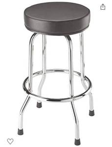 lot 3197 image: Bar Stool Padded GarageShop Seat with Chrome Plated Legs, Black