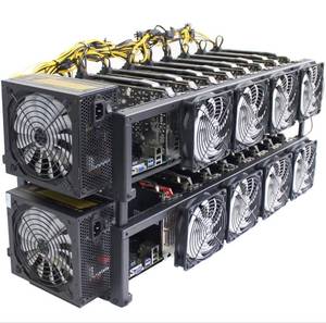 lot 3216 image: Complete Mining Rig System for Ethereum Coin with Windows 10, Mining Motherboard Including CPU,SSD, RAM,PSU. Open-Pit Mining Machine,Frame Mining Machine (EXCLUDING GPU1 Layer Mining RIG)