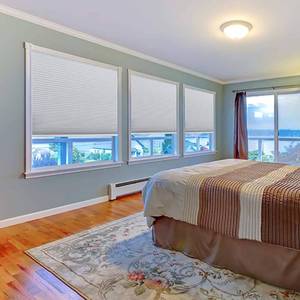 lot 3232 image: Easy Lift Trim-at-Home Cordless Cellular Blackout Fabric Shade White, 30 in x 64 in, (Fits windows 19- 30)