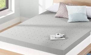 lot 3214 image: 4 inch Ventilated Bamboo Charcoal Memory Foam Topper - Short Queen - retails $150