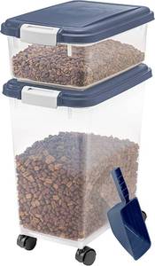 lot 6277 image: IRIS Pet Food &amp Treat Storage Container Combo