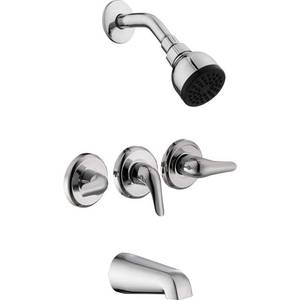 lot 9909 image: Glacier Bay Aragon 3-Handle 1-Spray Tub &amp Shower Faucet