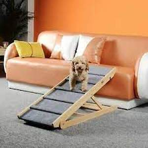lot 9843 image: ALALACPY Nonslip Foldable Wood Pet Pet Ramp