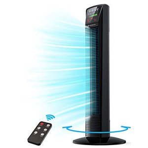 lot 10337 image: TaoTronics Tower Fan, 35 65°Oscillating Cooling Fan Powerful Floor Fan with Remote, LED Display, 9 Modes, Easy Clean, Up to 12H Timer, Bladeless Standing Fan Portable for the Whole Room Home Office