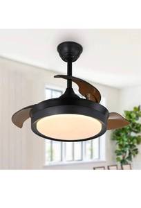 lot 10346 image: 36 Retractable Ceiling Fan with Lights and Remote Control Modern Ceiling Fan with Retractable Blades. Retails $149