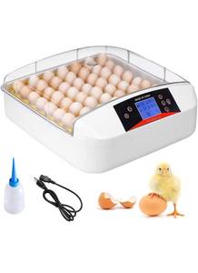 lot 10348 image: Automatic Egg Incubator, 55 Eggs Incubator for Hatching Chicks, with Fully Automatic Egg Turning and Humidity Control, Poultry Eggs Hatching Machine for TurkeyGooseBirdQuailChicken