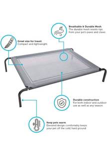 lot 10377 image: Paws & Pals Elevated Dog Bed, Portable Raised Pet Cot Platform with Steel Frame and Lifted Cooling Mesh Hammock Best for Dogs, Puppy & Cat Indoor or Outdoor Use, Large
