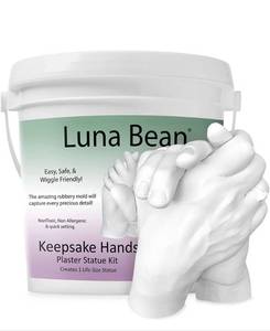 lot 10431 image: Luna Bean Keepsake Hands Casting Kit  DIY Plaster Statue Molding Kit