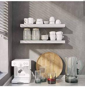 lot 10449 image: BAMEOS Floating Shelf ,Wall Shelf,Decor Wall Mounted Shelves ,Hanging Shelf Set L24xW6