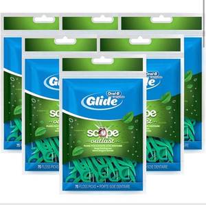 lot 10450 image: Glide Oral B Floss Picks Plusx 40mm Outlast - Long Lasting Mint